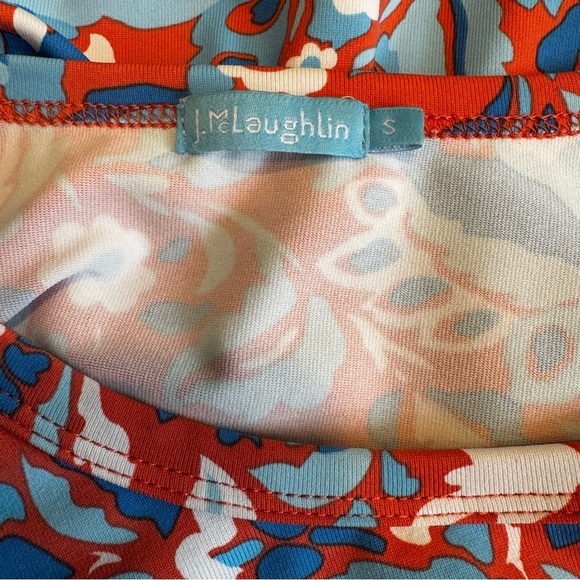 J. McLaughlin Women’s Catalina Cloth Floral Peach Blue Long Sleeve Top Sz S - Picture 5 of 8